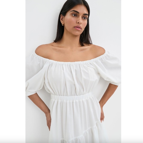 NEW Marcella NYC Off Shoulder Bleecker Dress — White, XS - Picture 6 of 12